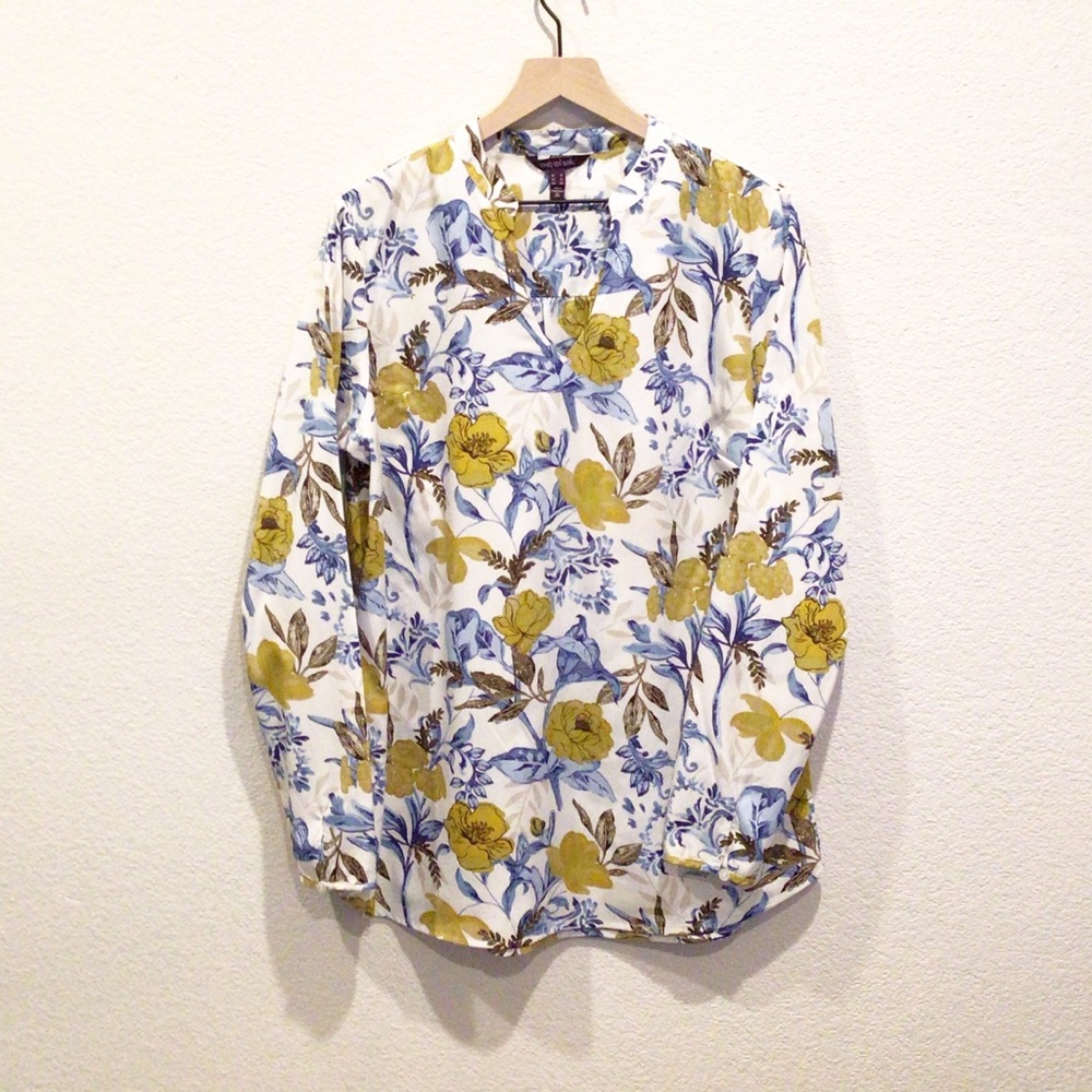 Long Tall Sally floral long sleeve blouse Size 16